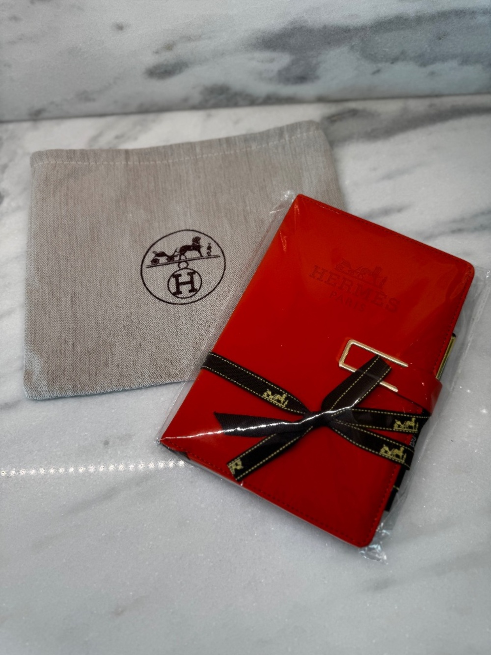 SUPER CUTE Hermes VIP Orange Notebook with Pen and Dustbag!